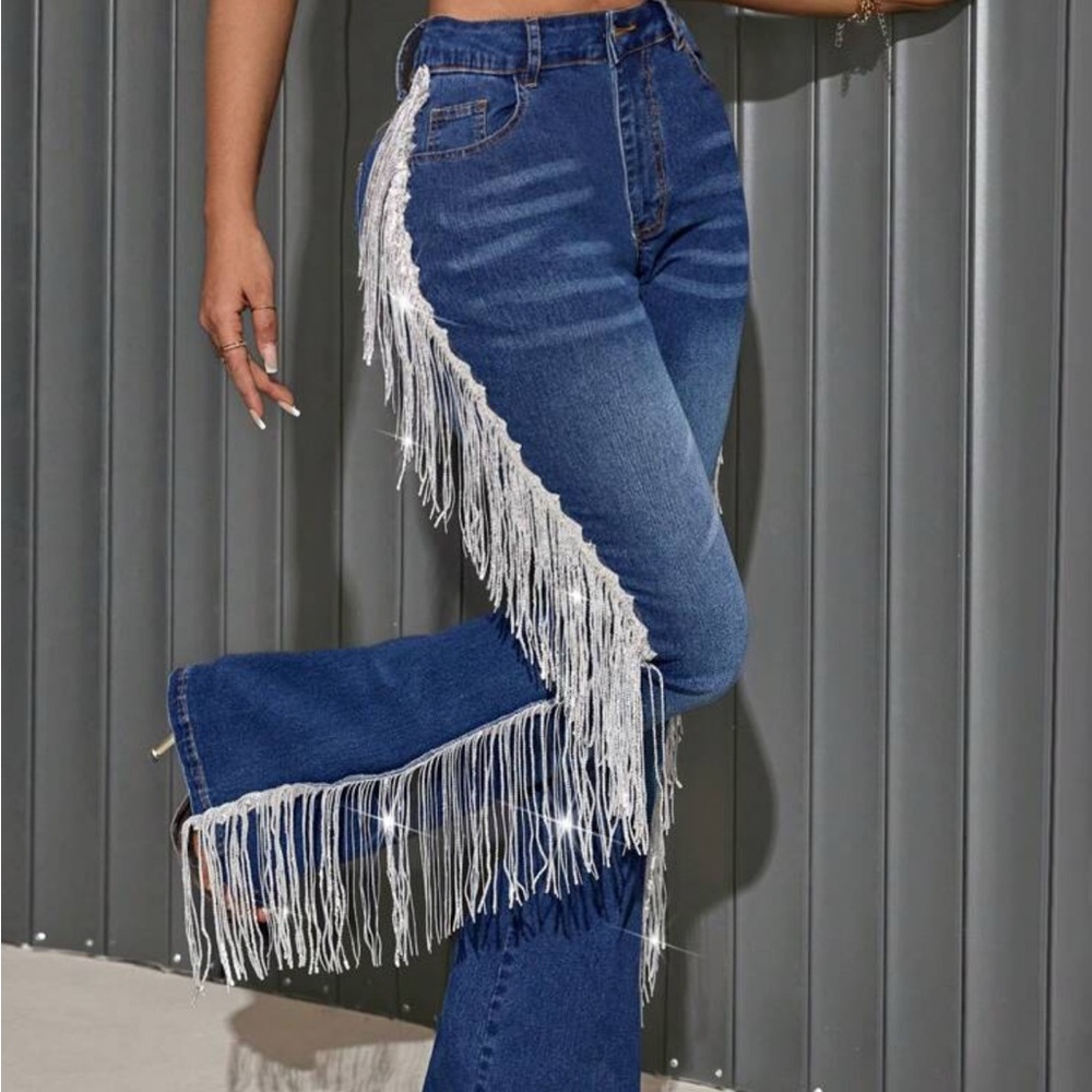 Fringe Detail Jeans